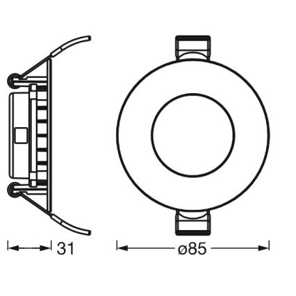 Osram - komplektas 3 vnt. SLIM LED įleidžiami šviestuvai LED/4,5W/230V