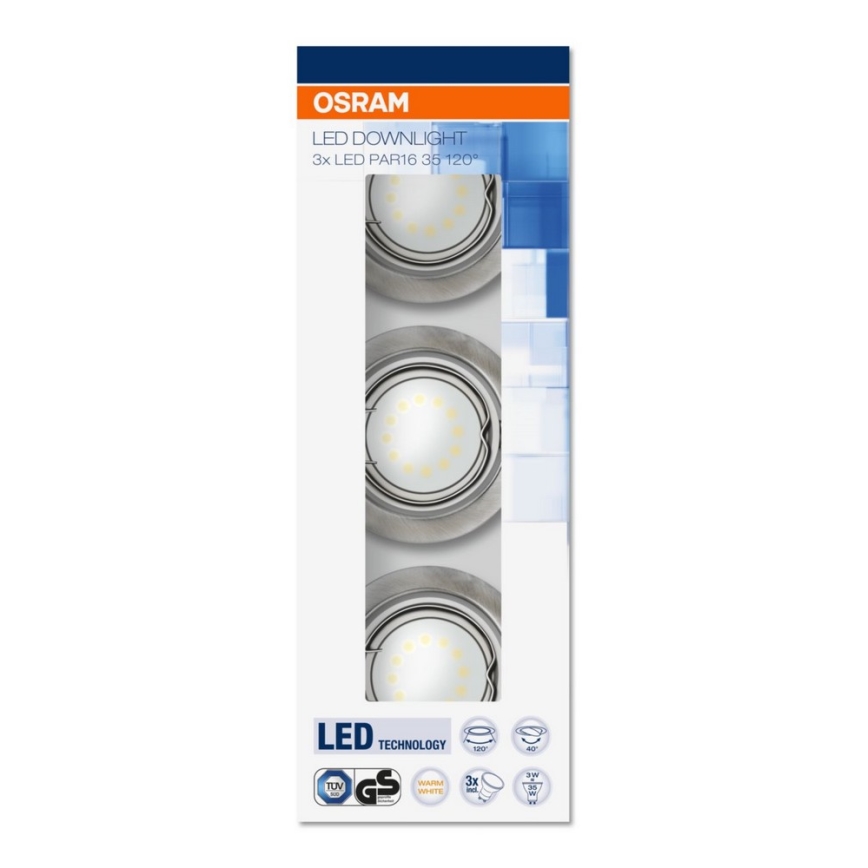 Osram - KOMPLEKTAS 3x įleidžiamas LED šviestuvas 3xGU10/3W/230V