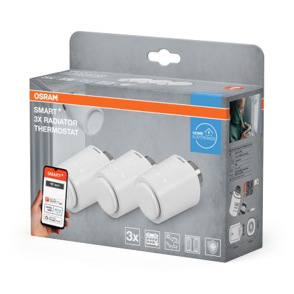 Osram - Komplektas: 3x SMART+ termostatinių galvučių, 3xAA, Wi-Fi