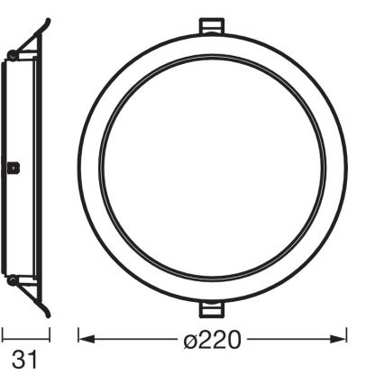 Osram - Komplektas 6 vnt. įleidžiamų LED šviestuvų ESSENTIAL LED/18W/230V 4000K Ø 22 cm, balti