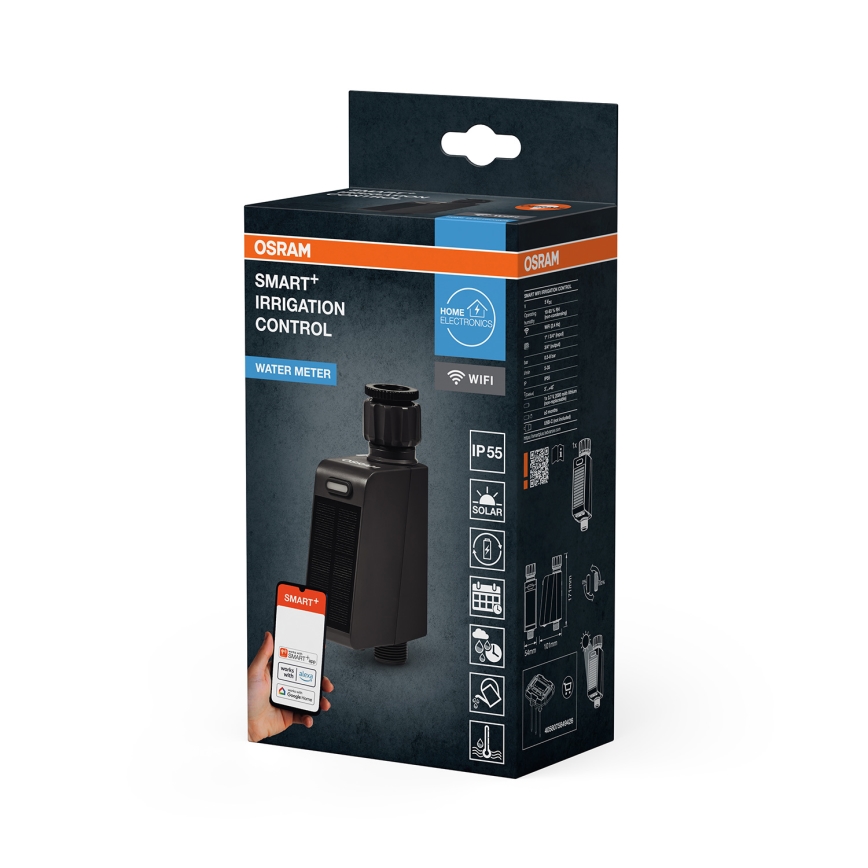 Osram - Laistymo vožtuvas su saulės moduliu SMART+ IP55 Wi-Fi