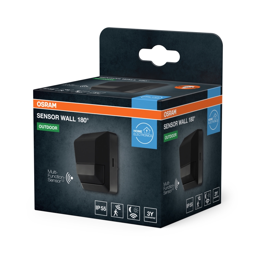 Osram - Lauko infraraudonųjų spindulių judesio jutiklis 230 V, IP55, antracito spalva