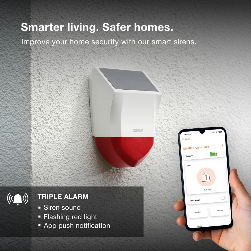 Osram - Lauko saulės įkraunama signalizacija SMART+ 5V IP65 Wi-Fi