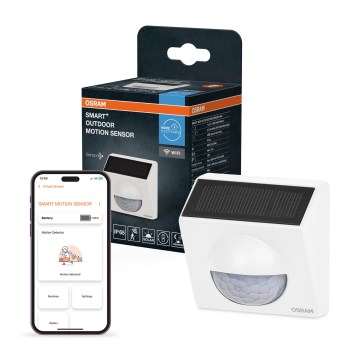 Osram - Lauko saulės judesio jutiklis SMART+ 3,7 V baltas IP65 Wi-Fi 800 mAh