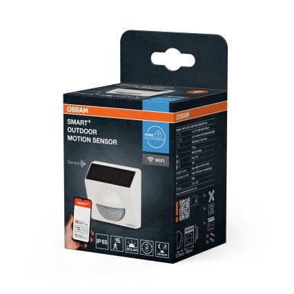 Osram - Lauko saulės judesio jutiklis SMART+ 3,7 V baltas IP65 Wi-Fi 800 mAh