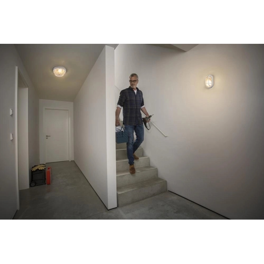 Osram - Lauko sieninis šviestuvas BULKHEAD 1xE27/10W/230V skersmuo 19 cm IP54 baltas