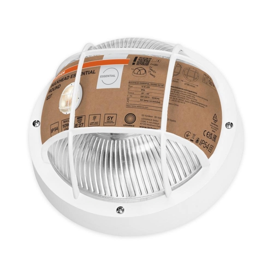 Osram - Lauko sieninis šviestuvas BULKHEAD 1xE27/10W/230V skersmuo 19 cm IP54 baltas