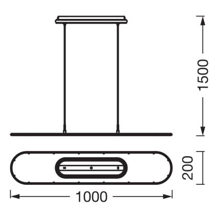 Osram - dimeriuojamas pakabinamas šviestuvas ant troselio OFFICE LINE LED/57W/230V 4000K 100 cm CRI 90 baltas