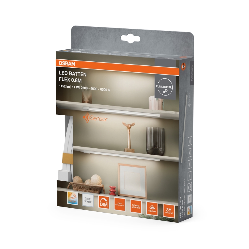 Osram - LED reguliuojamas po spintelės šviestuvas su judesio jutikliu BATTEN LED/11W/230V 2700/4000/6500K 81,7 cm baltas