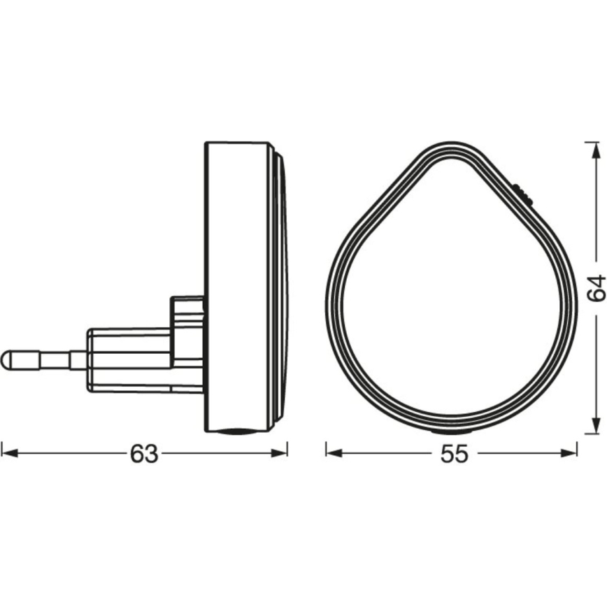 Osram - LED dimeriuojamas kištukinis orientacinis šviestuvas LUNETTA LED/0,5W/230V