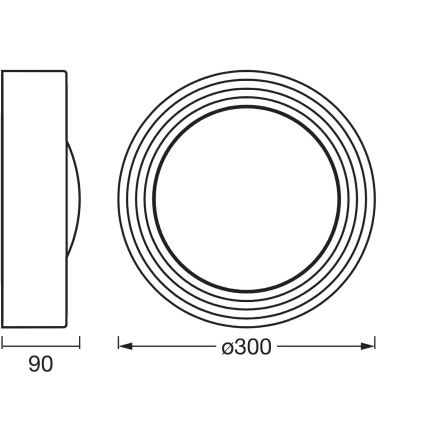 Osram - LED reguliuojamo ryškumo lubų šviestuvas ORBIS CONCRETE LED/13W/230V Ø 30 cm pilka/betonas