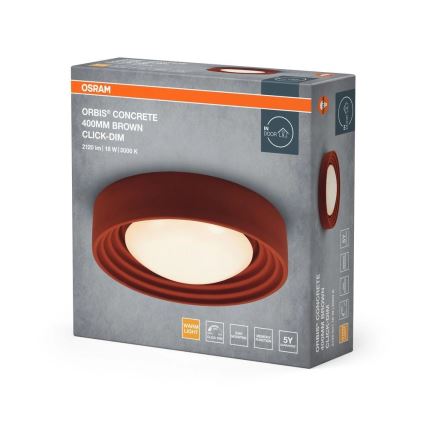 Osram - dimeriuojamas LED lubų šviestuvas ORBIS CONCRETE LED/18W/230V skersmuo 40 cm ruda/betonas