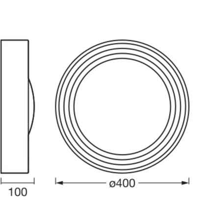 Osram - dimeriuojamas LED lubų šviestuvas ORBIS CONCRETE LED/18W/230V skersmuo 40 cm ruda/betonas