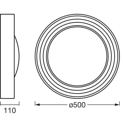 Osram - Dimeriuojamas LED lubinis šviestuvas ORBIS CONCRETE LED/24,5W/230V Ø 50 cm rudas/betonas