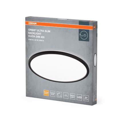 Osram - Dimeriuojamas LED lubinis šviestuvas ORBIS ULTRA SLIM LED/22W/230V 3000K skersmuo 40 cm juodas