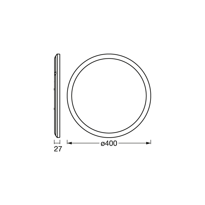 Osram - Dimeriuojamas LED lubinis šviestuvas ORBIS ULTRA SLIM LED/22W/230V 3000K skersmuo 40 cm juodas