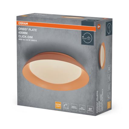 Osram - reguliuojamas LED lubinis šviestuvas PLATE LED/35W/230V skersmuo 43 cm rožinis
