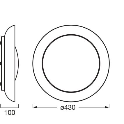 Osram - reguliuojamas LED lubinis šviestuvas PLATE LED/35W/230V skersmuo 43 cm rožinis
