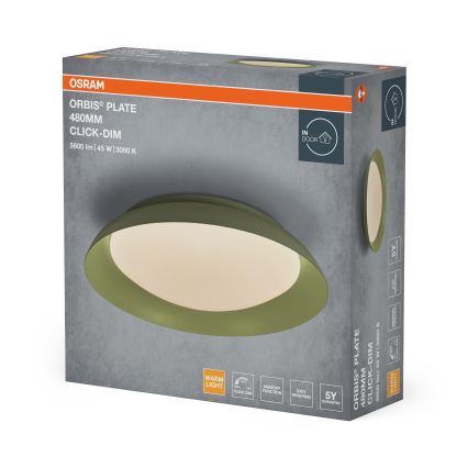 Osram - LED dimeriuojamas lubinis šviestuvas PLATE LED/45W/230V skersmuo 48 cm žalia
