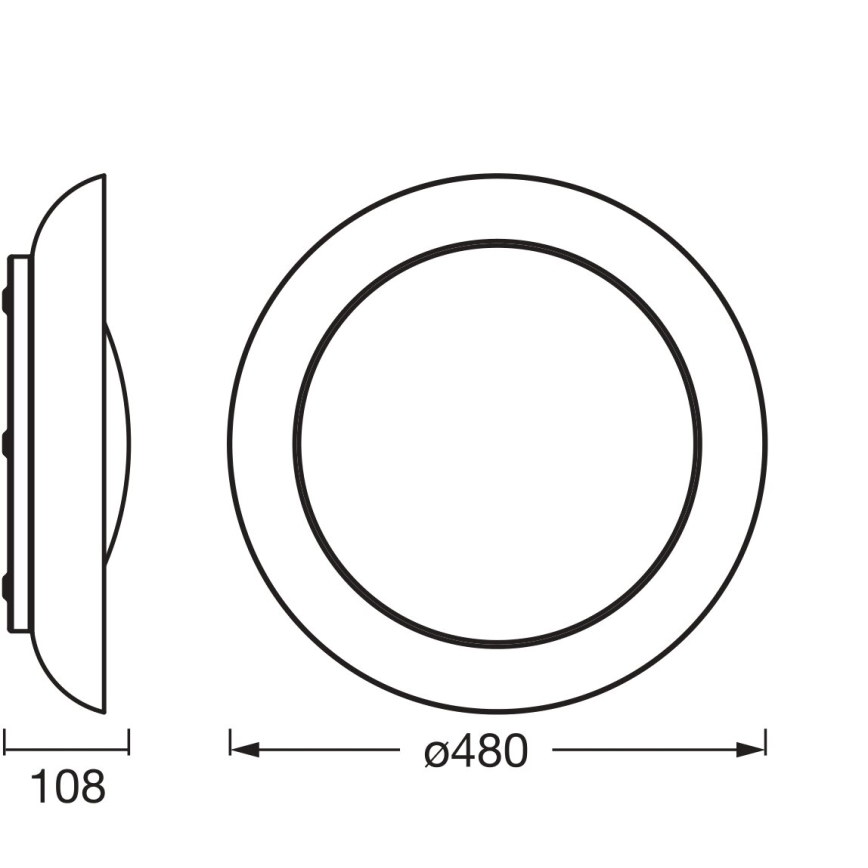 Osram - LED dimeriuojamas lubinis šviestuvas PLATE LED/45W/230V skersmuo 48 cm žalia