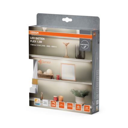 Osram - Reguliuojamas po spintelėmis montuojamas šviestuvas su judesio jutikliu BATTEN LED/16W/230V 2700/4000/6500K 119,1 cm balta