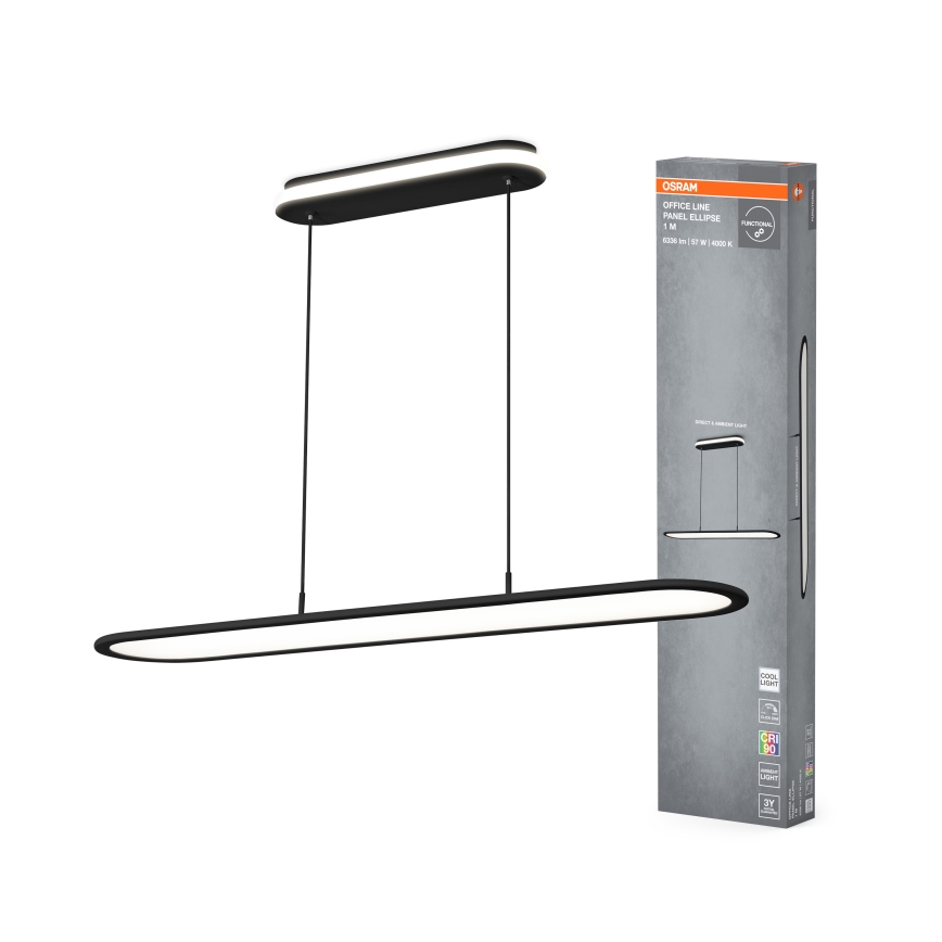 Osram - dimeriuojamas LED pakabinamas šviestuvas ant laido OFFICE LINE LED/57W/230V 4000K 100 cm CRI 90 juodas