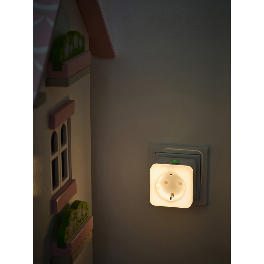 Osram - LED reguliuojama kištukinė rozetė su apšvietimu SCHUKO SMART+ NIGHTLIGHT 3680W/230V Wi-Fi