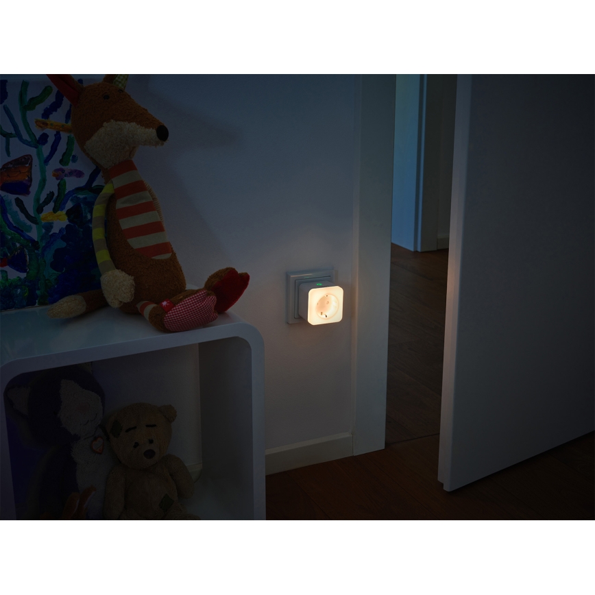 Osram - LED reguliuojama kištukinė rozetė su apšvietimu SCHUKO SMART+ NIGHTLIGHT 3680W/230V Wi-Fi