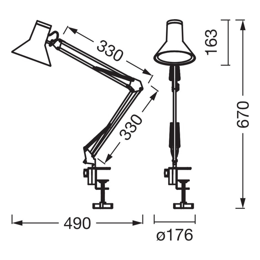 Osram - Dimeriuojama LED stalinė lempa su spaustuku OFFICE LINE LED/9W/230V 3000K juoda