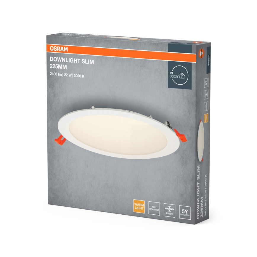 Osram - LED įleidžiamas lubinis šviestuvas SLIM LED/22W/230V 3000K