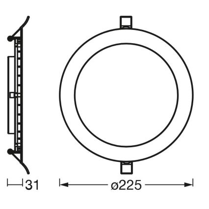 Osram - LED įleidžiamas lubinis šviestuvas SLIM LED/22W/230V 3000K