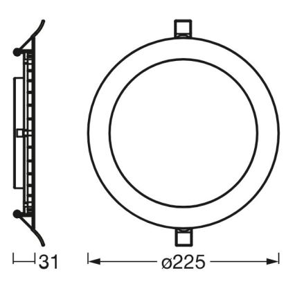 Osram - LED įleidžiamas lubinis šviestuvas SLIM LED/22W/230V 4000K