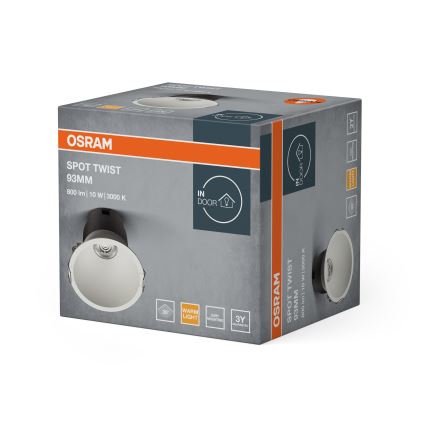 Osram - LED įleidžiamas šviestuvas SPOT TWIST LED/10W/230V 3000K Ø 9,3 cm baltas