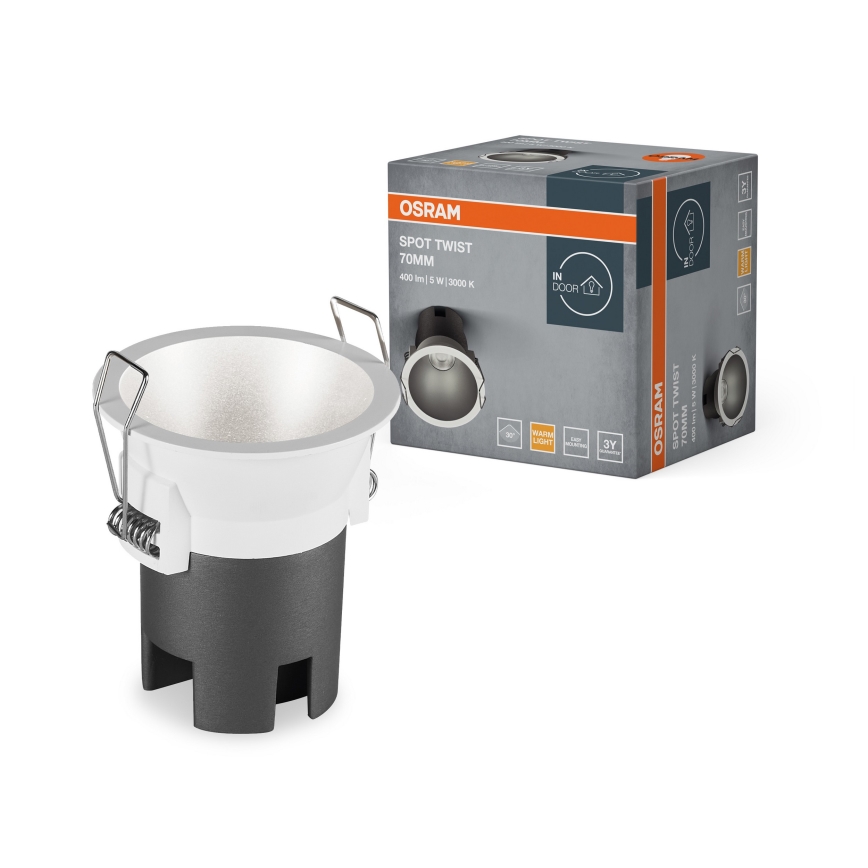 Osram - LED įleidžiamas šviestuvas SPOT TWIST LED/5W/230V 3000K skersm. 7 cm baltas/sidabrinis