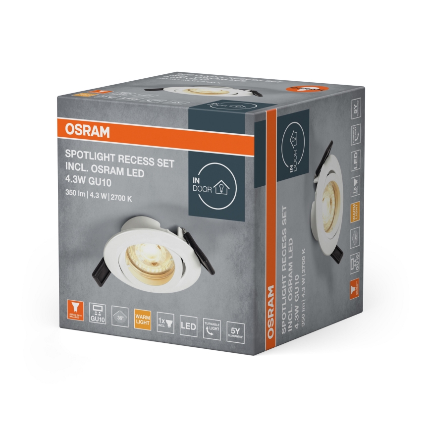 Osram - LED įleidžiamasis šviestuvas SPOT 1xGU10/4,3W/230V 2700K CRI 90 baltas