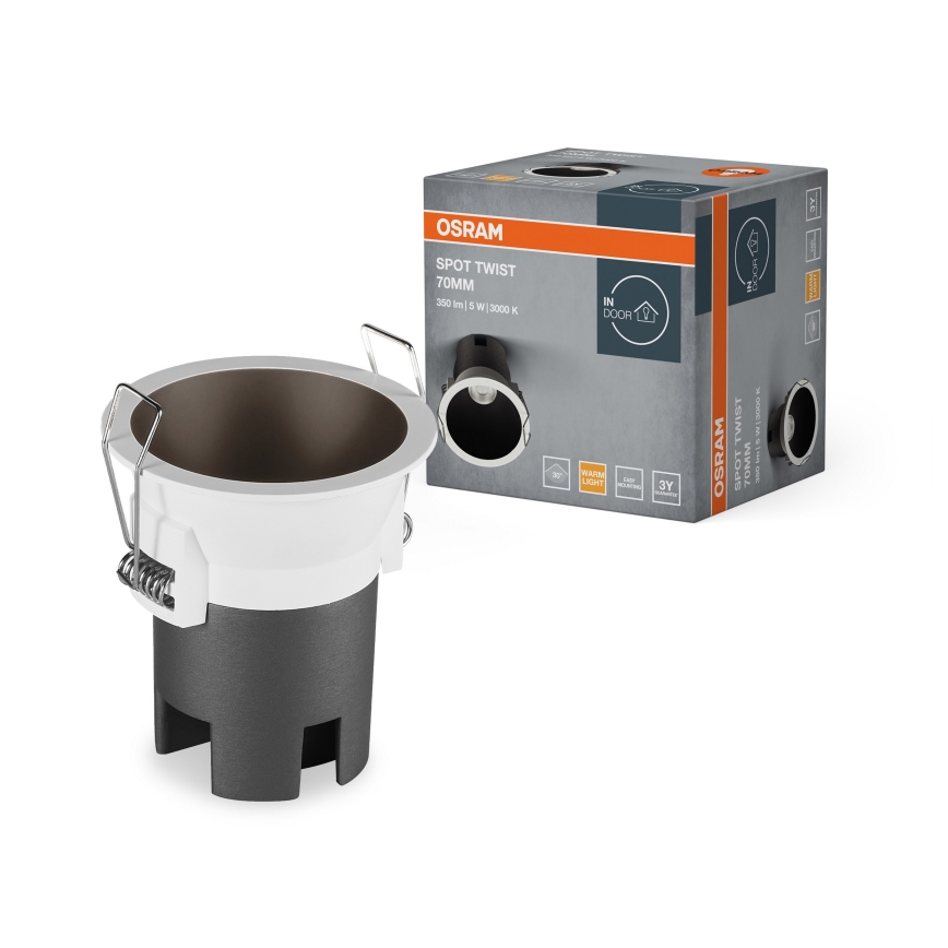 Osram - LED įleidžiamasis šviestuvas SPOT TWIST LED/5W/230V 3000K skersmuo 7 cm balta/juoda