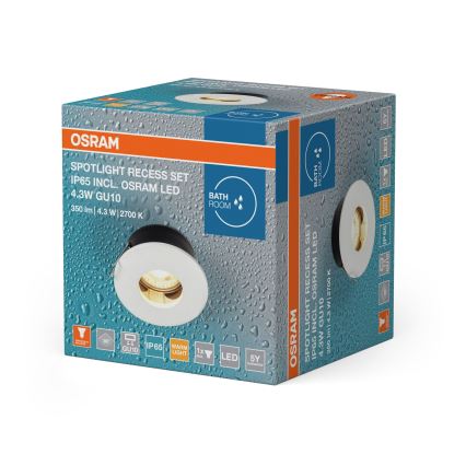 Osram - LED vonios įleidžiamas šviestuvas SPOT 1xGU10/4,3W/230V 2700K CRI 90 Ø 8,5 cm IP65 baltas