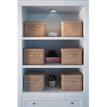 Osram - LED jutiklinis orientacinis šviestuvas DOT-IT LED/0,2W/3xAAA Ø 6,8 cm sidabro spalvos