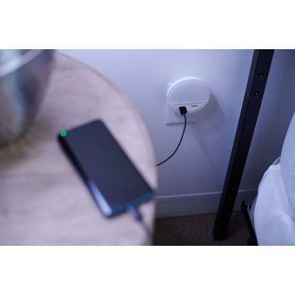 Osram - LED kištukinis naktinis šviestuvas su jutikliu LUNETTA 2xUSB LED/13W/230V