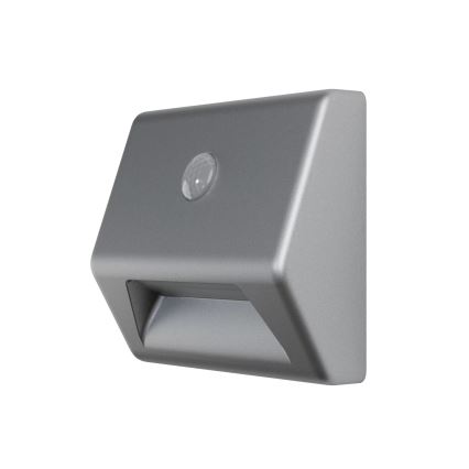 Osram - LED laiptų šviestuvas su jutikliu NIGHTLUX LED/0,25W/3xAAA IP54 sidabrinis