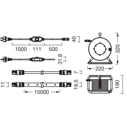 Osram - LED Lauko juosta FLEX 15m LED/110W/230V IP65