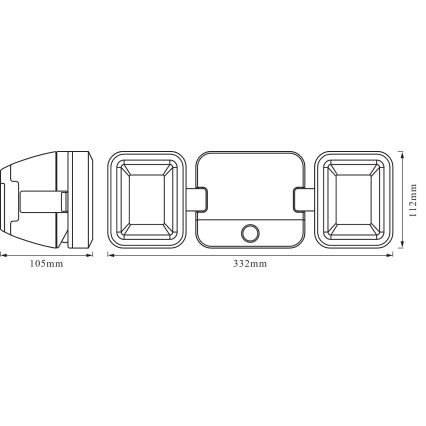 Osram - LED lauko sieninis prožektorius su jutikliu BATTERY 2xLED/5W/4xD IP54