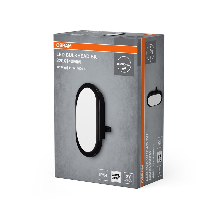 Osram - LED lauko sieninis šviestuvas BULKHEAD LED/11W/230V IP54 juoda