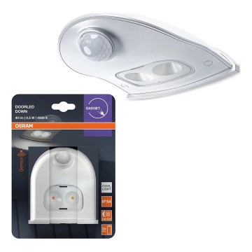 Osram - LED lauko sieninis šviestuvas su judesio jutikliu DOORLED LED/0,5W/3xAA IP54 balta