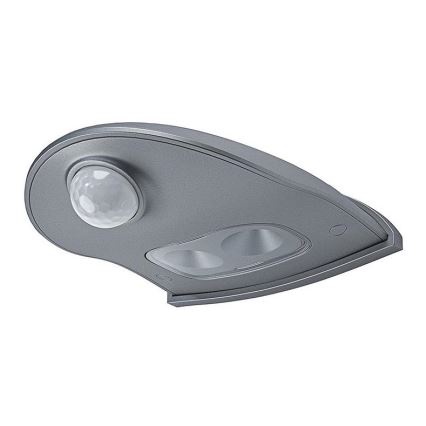 Osram - lauko LED sieninis šviestuvas su jutikliu DOORLED LED/0,5W/3xAA IP54 sidabrinis