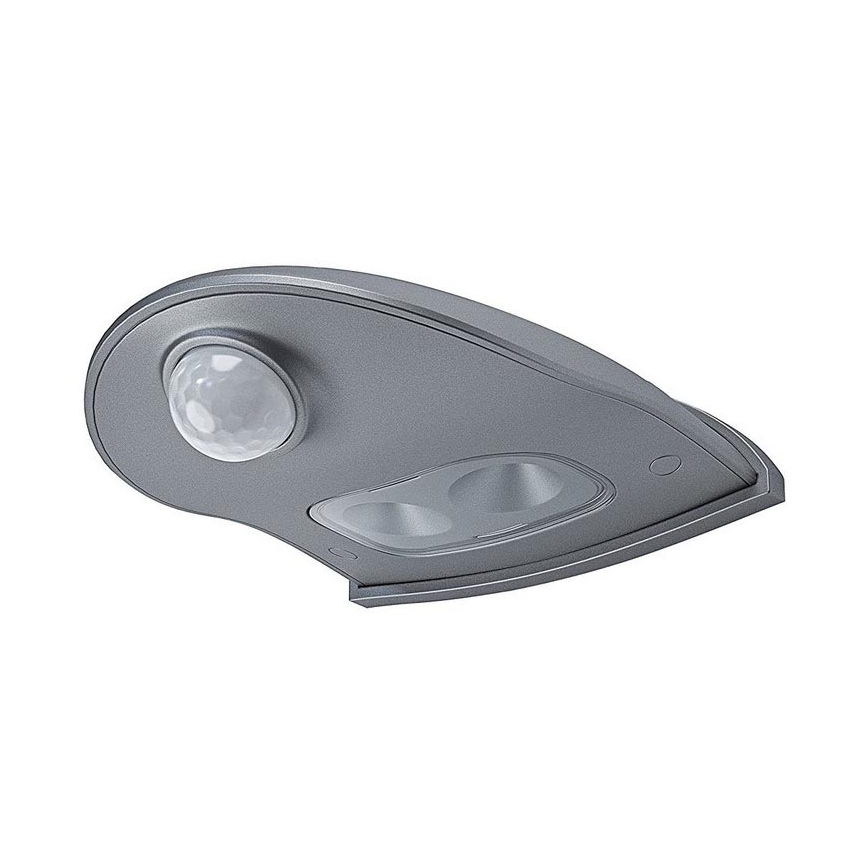 Osram - lauko LED sieninis šviestuvas su jutikliu DOORLED LED/0,5W/3xAA IP54 sidabrinis