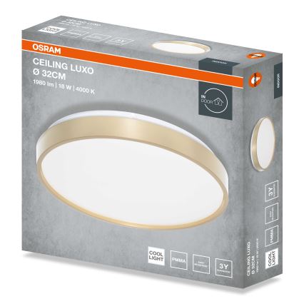 Osram - LED lubinis šviestuvas CEILING LUXO LED/18W/230V skersmuo 32 cm auksinis