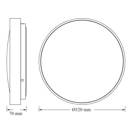 Osram - LED lubinis šviestuvas su sumrėkimo jutikliu CEILING LUXO LED/18W/230V skersmuo 32 cm juodas