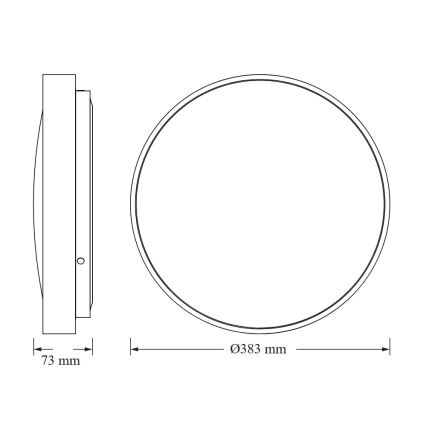 Osram - LED lubinis šviestuvas CEILING LUXO LED/24W/230V, skersmuo 38 cm, sidabrinės spalvos