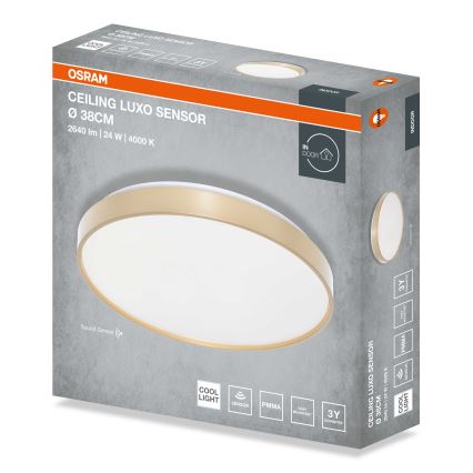 Osram - LED lubinis šviestuvas su sutemų jutikliu CEILING LUXO LED/24W/230V Ø 38 cm auksinis